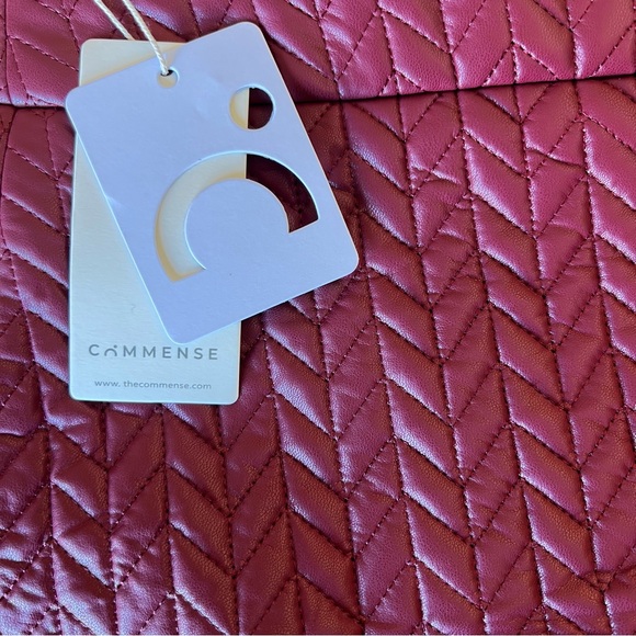 Commense Quilted Red Faux Leather Mini Skirt - NWT - Picture 4 of 7